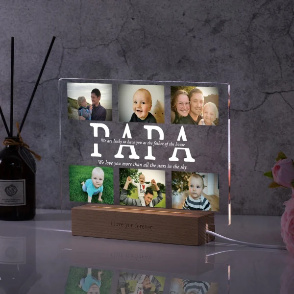 Acrylic Lamp Personalized Photo Text Night Light