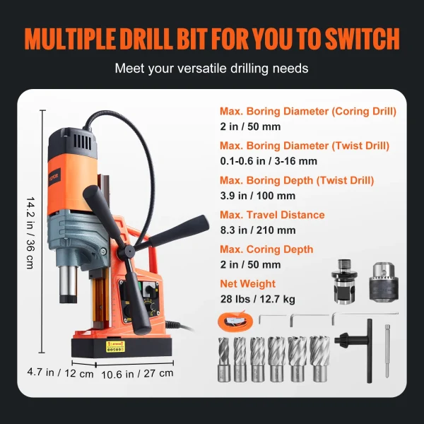 Magnetic Drill Press, 2" Electric Drilling Machine