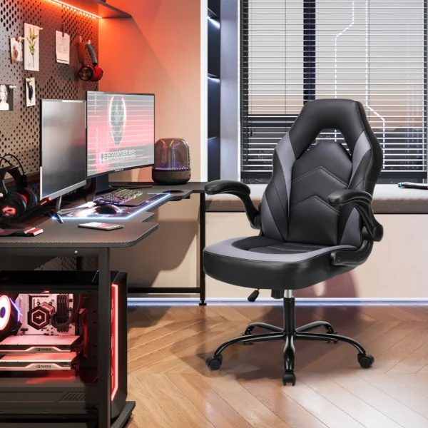 Computer Gaming Chair, Ergonomic Style, PU Leather